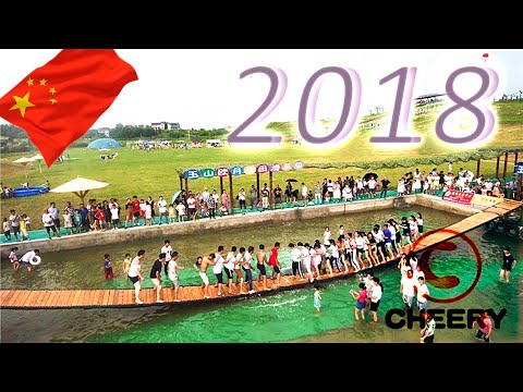 THE SWING BRIDGE IS A TYPE OF WATER AMUSEMENT EQUIPMENT GAME TO TEST THE BALANCE ABILITY..2018 CHINA