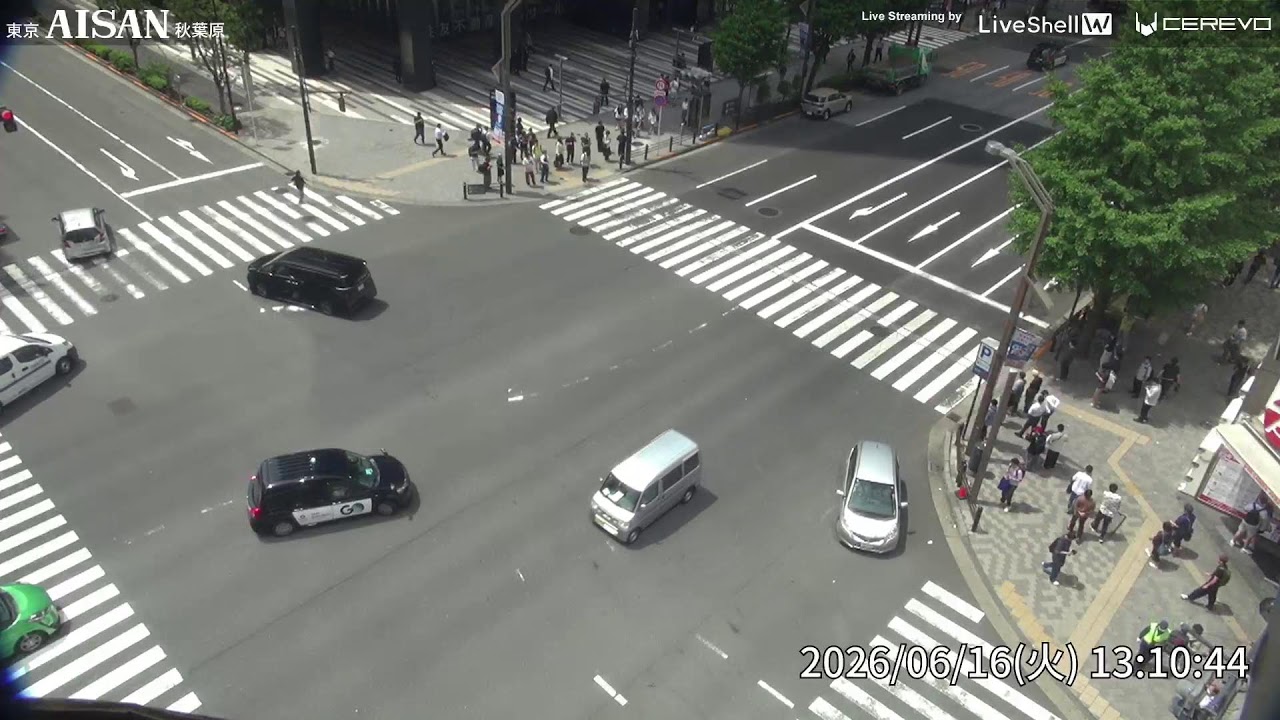 Live webcam view of Akihabara Crossing from Aisan Building