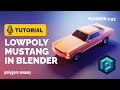Blender Low Poly Car Full Tutorial 1965 Mustang Polygon Runway