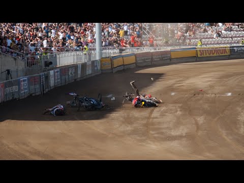 Arged Malesa Ostrów - Wybrzeże Gdańsk - Upadek 🔵F. Gusts 🟡N. Klindt 🔴O. Berntzon ⚪️M. Jepsen Jensen