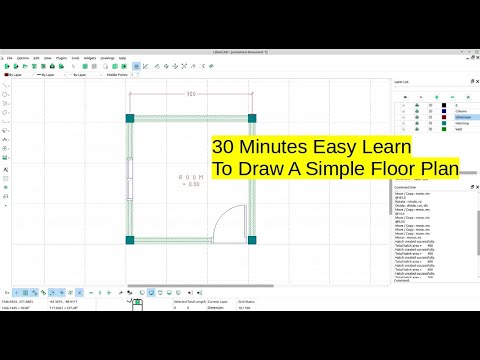 Draw A Very Very Simple Floor Plan (part 1) - LibreCAD 2D Design