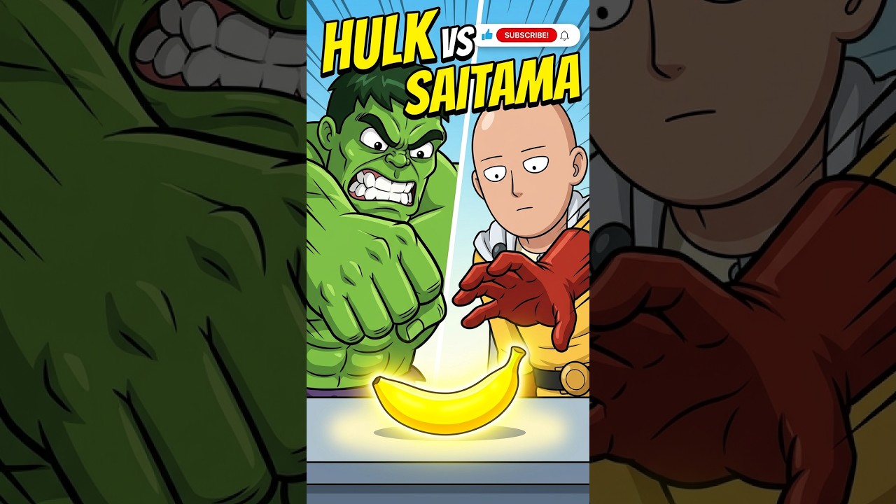Hulk vs Red Hulk vs Saitama 😂 The Banana Battle! | Funny 2D Animation #Shorts #onepunch  #viral