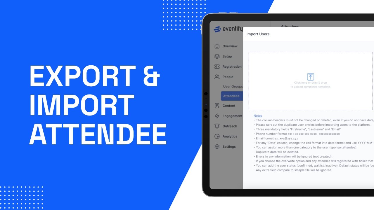 Eventify - How to Export & Import Attendees