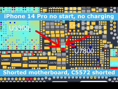 iPhone 14 Pro no power, not charging - shorted motherboard - Advanced Motherboard Repair