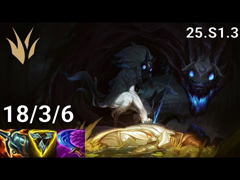 Kindred Jungle vs Elise - EUW Master | Patch 25.S1.3