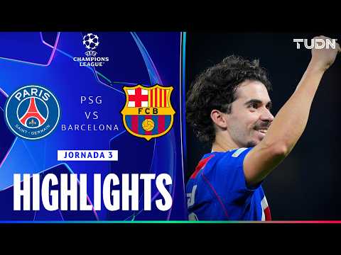 HIGHLIGHTS - PSG vs Barcelona | UEFA Champions League - Jornada 3 Fase de Liga 2026-27 | TUDN