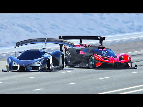 Ferrari F80 GTR vs Bugatti Bolide GTR - Drag Race 20 KM
