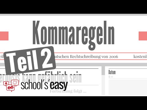 Kommaregeln - Datum, Nebensätze, Infinitivgruppen