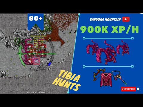 EK SOLO LVL 80+ 900K XP/H - SKILLS 82/79 - Vandura Mountain - TIBIA HUNT - (EK SOLITÁRIO DO ZERO)