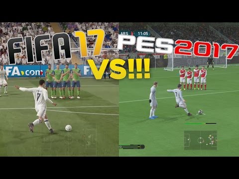 FIFA 17 vs PES 2017! FREE KICK COMPARISON