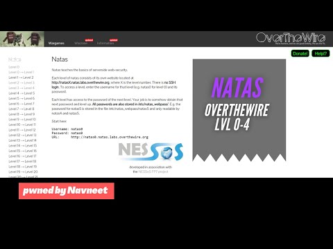 OverTheWire Natas Walkthrough - Level 0 - 4 (pwned by Navneet)