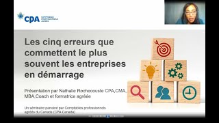 Webinaire de littératie financière : 5 erreurs que font les jeunes pousses
