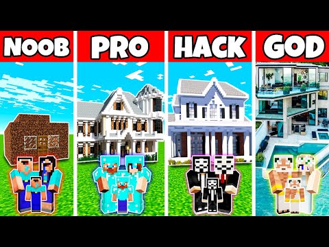 Insane Minecraft Mansion Showdown: Noob vs Pro vs Hacker vs God!