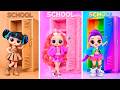 Cardboard, Fluffy and Rainbow Huntrix in School! Crafting with LaLiLu!