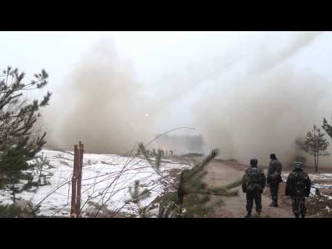 BM-21 Grad rocket launcher system - Shooting on the range 14 March, 2013