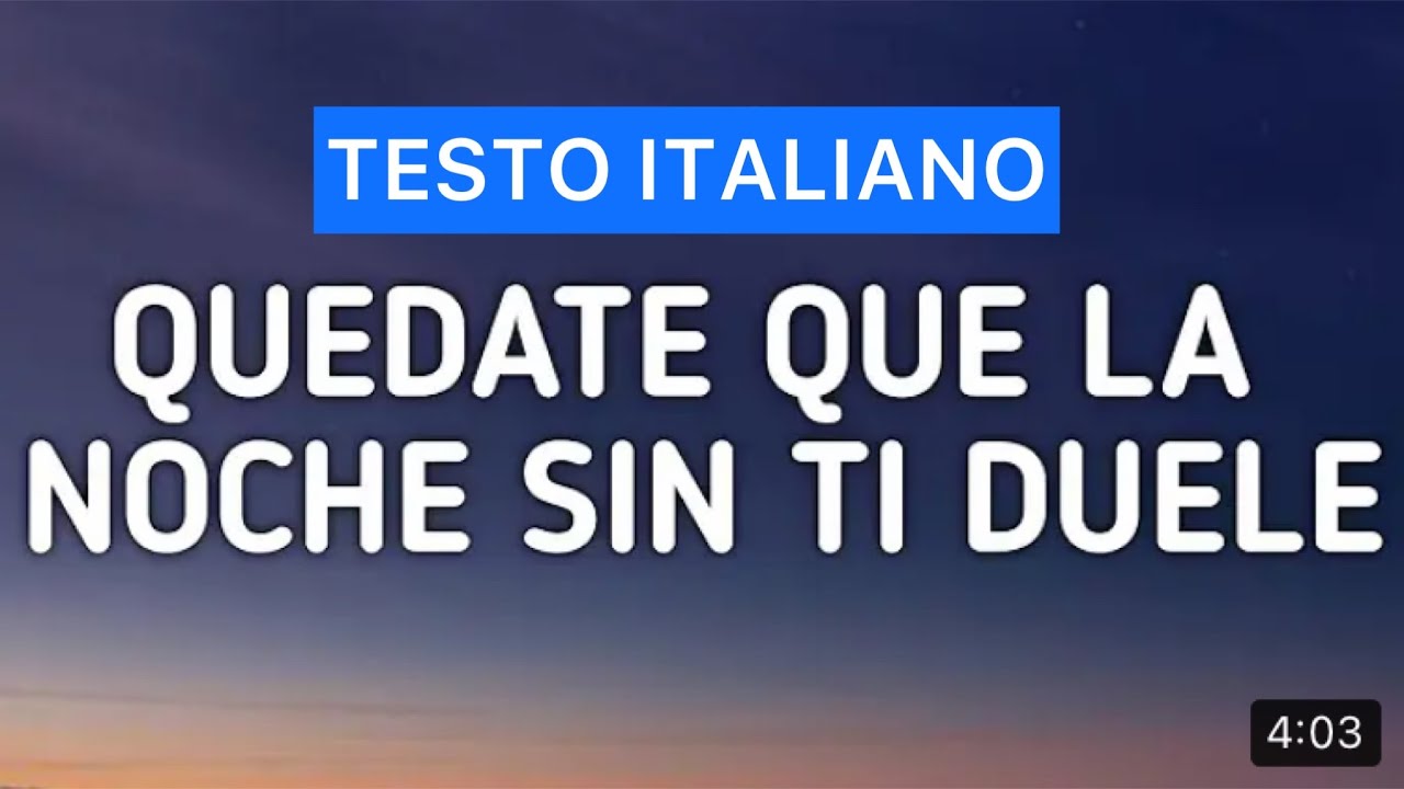 Quedate que las noches sin ti duelen ???? (Lettera/Lyrics/Italiano) QUEVEDO || BZRP Music Sessions