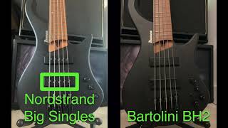 Video thumbnail for Bartolini BH2 vs Nordstrand Big Singles [bass pickup shootout] by Agrajag Guitars