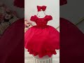 Vestido Infantil Vermelho Busto C/ Apliques de Flores Renda - Vermelho