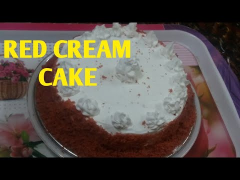 HOW TO MAKE WHITE AND RED CAKE CREAM CAKE STEP BY STEP RECIPE