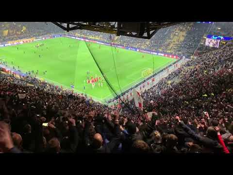 Ultras Ajax Amsterdam away support vs Borussia Dortmund
