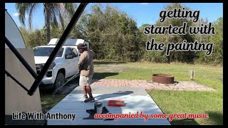 My Tiny RV Life: Getting Started With The Deck Painting | Some Groovy Music