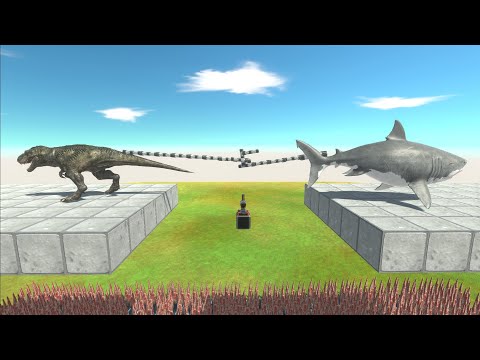 Tug of War - Aquatics VS Carnivore Dinosaurs - Animal Revolt Battle Simulator ARBS