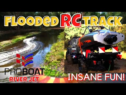 Proboat RIVER JET | Redcat GEN8 AXE | custom RC boat trailer | I DO RC | RC boat on flooded RC track