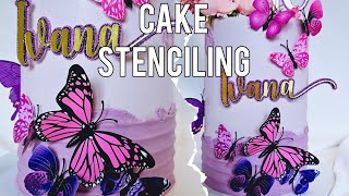 STENCILLING a Cake with Ganache| How to stencil on a Cake.