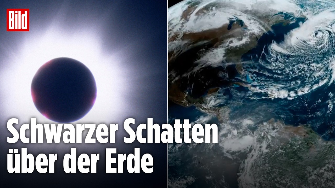 Sonnenfinsternis aus dem All: Satelliten zeigen gigantischen schwarzen Fleck