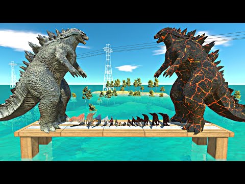 Volcanic War in City | Carnivore Dinosaurs + Godzilla 2014 vs Volcano Itself - ARBS