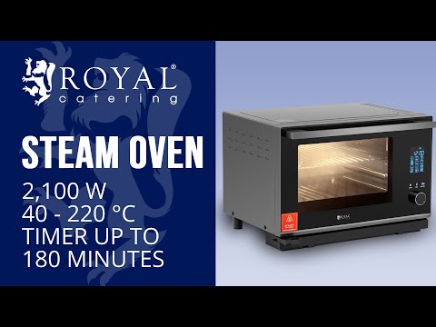 vídeo - Horno de vapor - 25 L - 2.100 W - plateado