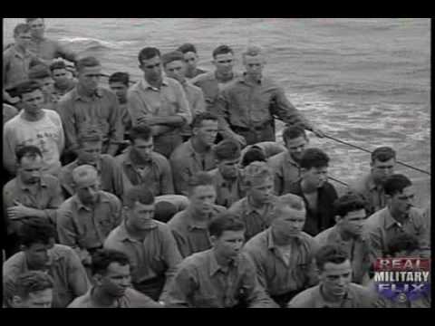 SILENT WWII film, USS BIRMINGHAM TAKES ON AMMUNITION; BOMBARDMENT OF TINIAN (1944) Part 1