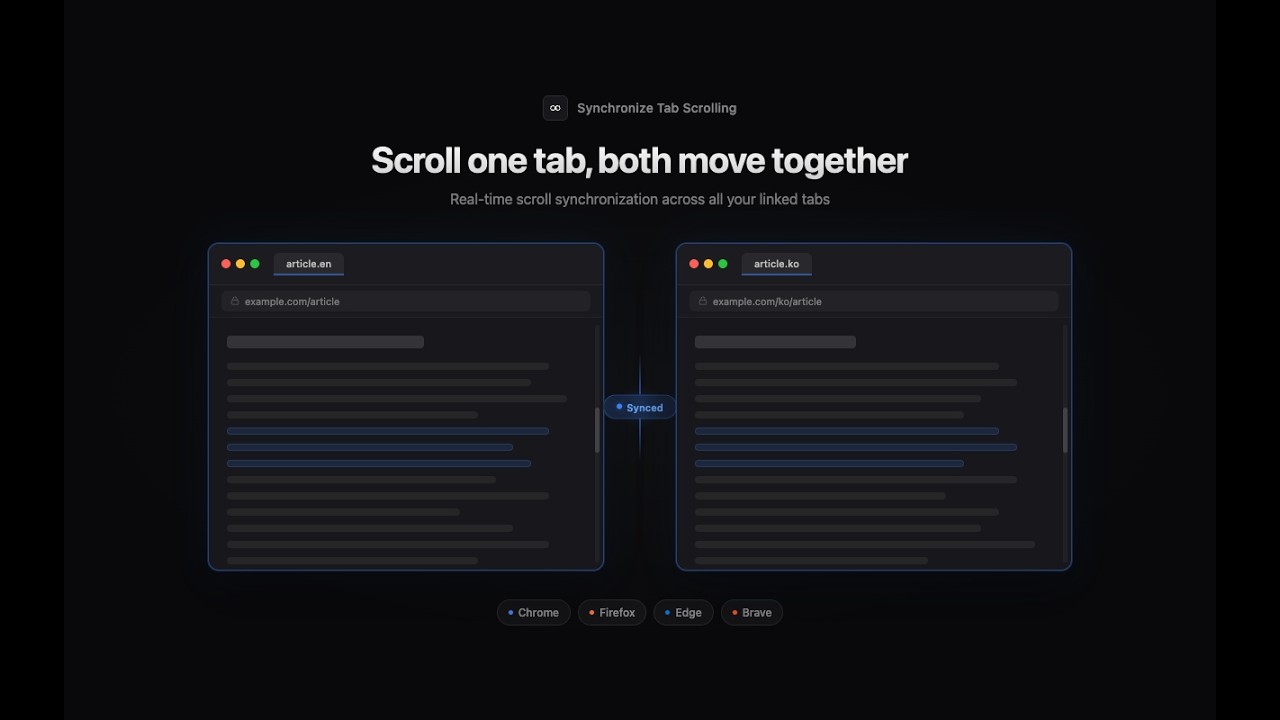 Compare Documents & Code Side by Side — Sync Scroll Browser Extension [Free]