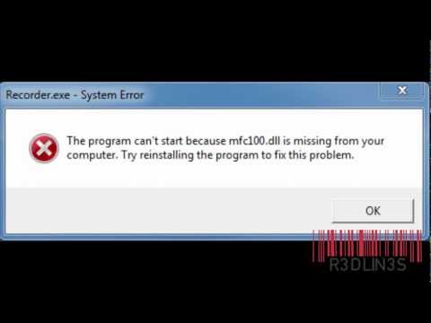 comment installer mfc100.dll