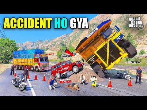 Franklin & Shinchan Ka Dumper Truck Ka Accident Hua Mahendra Bolero Car Ke Sath GTA 5