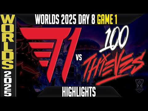 T1 vs 100T Highlights Game 1 | Worlds 2025 Day 8 Swiss Stage | T1 vs 100 Thieves G1