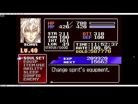 1:22:81 Aria of Sorrow Boss Rush (Soma).