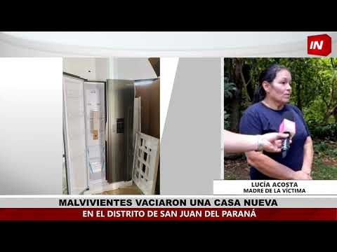 DELINCUENTES VACIARON UNA VIVIENDA EN SAN JUAN DEL PARANÁ