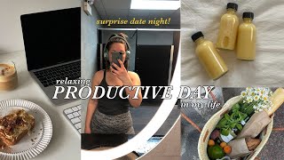 PRODUCTIVE DAY IN MY LIFE ✨| romanticizing daily tasks, cleaning, immunity shots, & cute date night