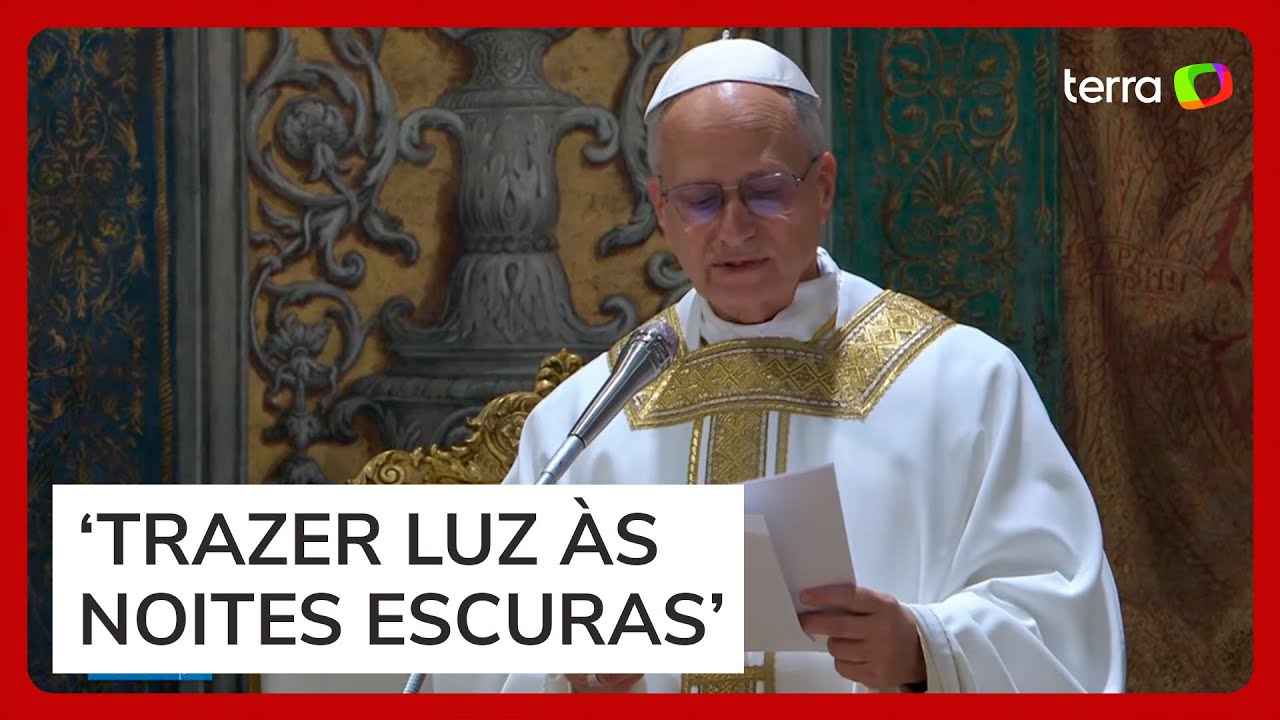 Em 1ª missa, papa Leão XIV defende 'trazer luz à escuridão'; veja na íntegra
