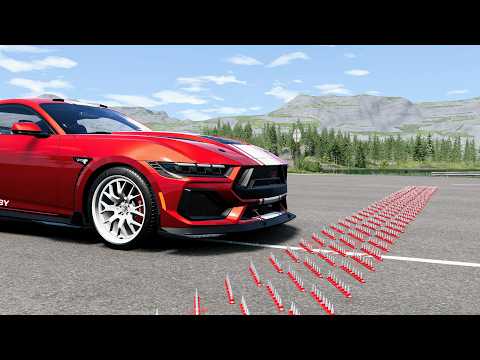 Massive Spike Strip Pileup Car Crashes #152 – BeamNG Drive | CrashBoomPunk