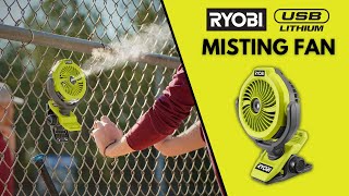 RYOBI USB Lithium Misting Fan