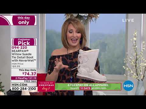 BEARPAW Willow Suede Tie Detail Boot with NeverWet