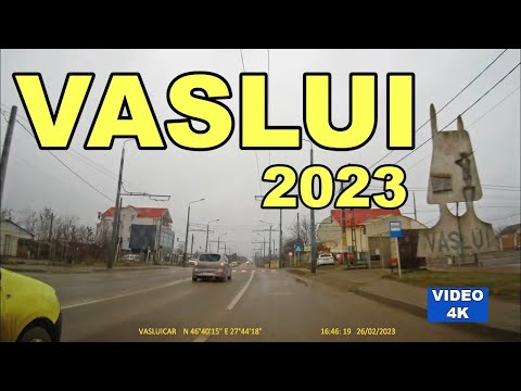Orasul VASLUI traseu Protectia copilului - Cartier - Centru - Crucea Garii - Traian 2023 video 4K