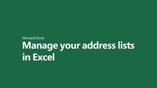 Manage your address lists in Microsoft Excel