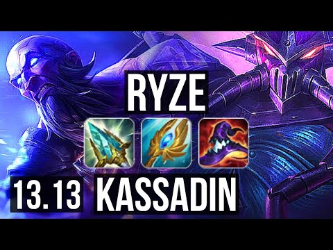 RYZE vs KASSADIN (MID) | 2.7M mastery, 1000+ games, 17/4/11, Godlike | EUW Master | 13.13