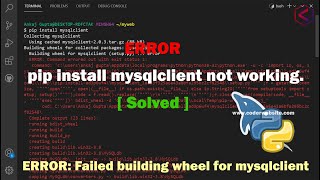 pip install mysqlclient not working - solved 💯 | How to install mysqlclient in Python -coder website