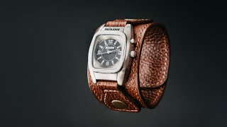 Making a handmade LEATHER WATCH CUFF! - ASMR