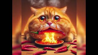 Fat cat eating chillis 🌶🌶🥵 #cat #fatcat #viralcat