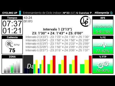 Entrenamiento Nº33.60' Cycling Up - 6 Intervalos Progresivos Ciclo Indoor by David Aguado